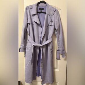 Forever 21 Lavender Tie-Waist Trench Coat